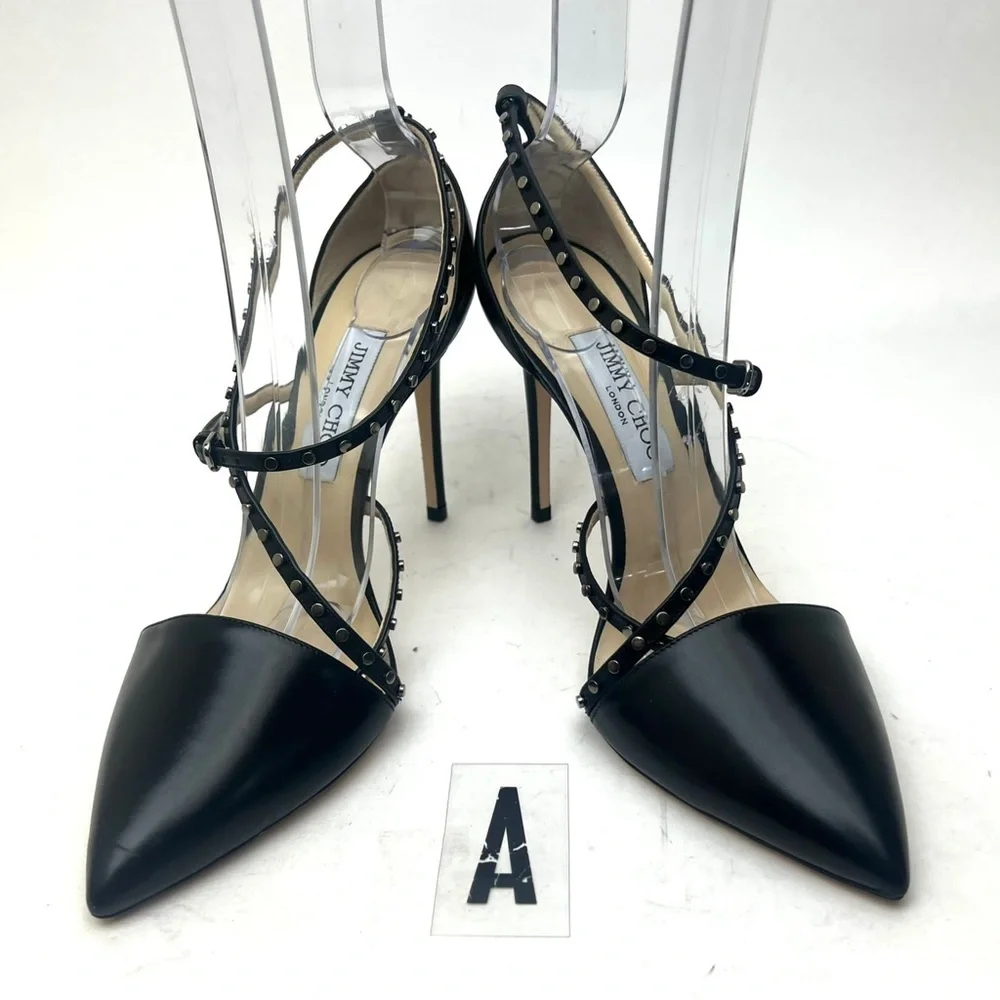 Jimmy Choo Tiff 100 Stud-embellished Pump sz 10 - Picture 2 of 12